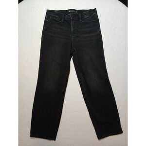 Athleta Ankle Jeans Womens Size 6 Black Denim Zip 28x27 Mid‎ Rise